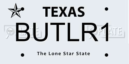 BUTLR1 Texas License Plate
