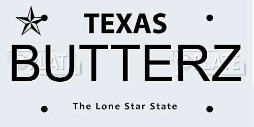 BUTTERZ Texas License Plate
