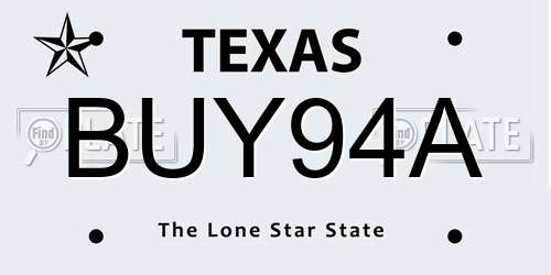 BUY94A Texas License Plate
