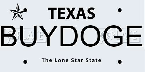 BUYDOGE Texas License Plate