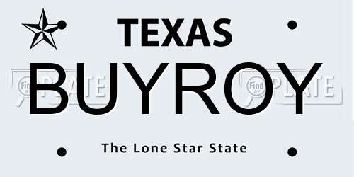 BUYROY Texas License Plate
