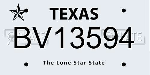 BV13594 Texas License Plate