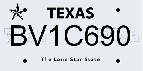 BV1C690 Texas License Plate