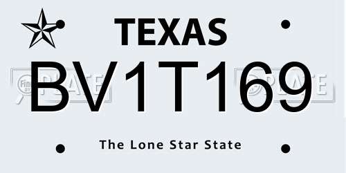 BV1T169 Texas License Plate