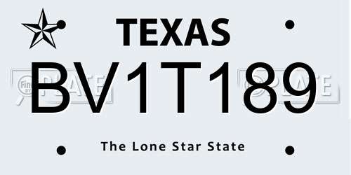 BV1T189 Texas License Plate