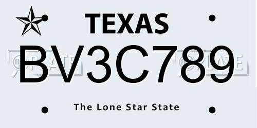 BV3C789 Texas License Plate