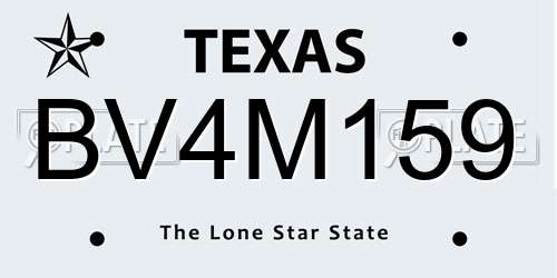 BV4M159 Texas License Plate