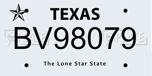 BV98079 Texas License Plate