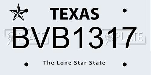 BVB1317 Texas License Plate