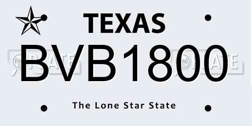 BVB1800 Texas License Plate