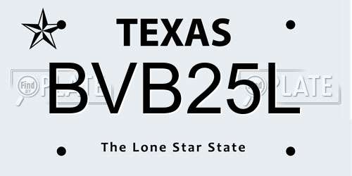 BVB25L Texas License Plate