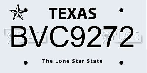 BVC9272 Texas License Plate