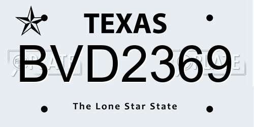 BVD2369 Texas License Plate