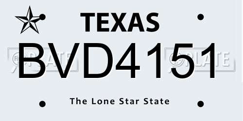 BVD4151 Texas License Plate