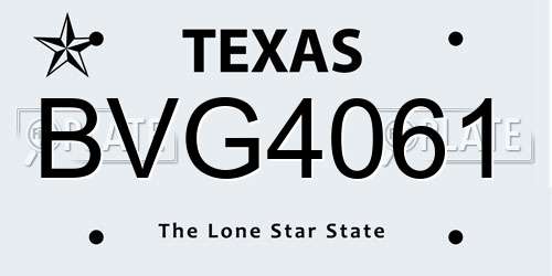 BVG4061 Texas License Plate