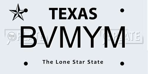 BVMYM Texas License Plate