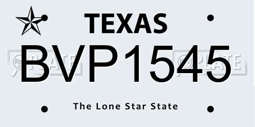 BVP1545 Texas License Plate
