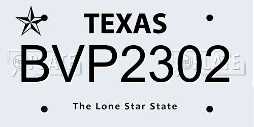 BVP2302 Texas License Plate