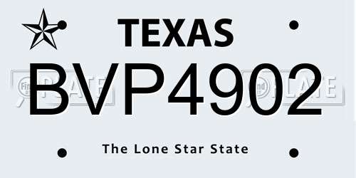 BVP4902 Texas License Plate