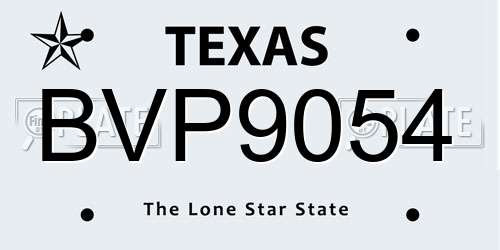 BVP9054 Texas License Plate