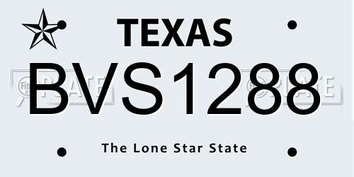 BVS1288 Texas License Plate