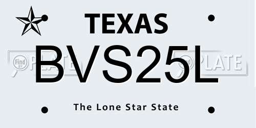 BVS25L Texas License Plate