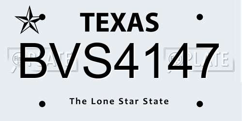BVS4147 Texas License Plate