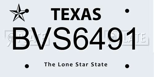 BVS6491 Texas License Plate