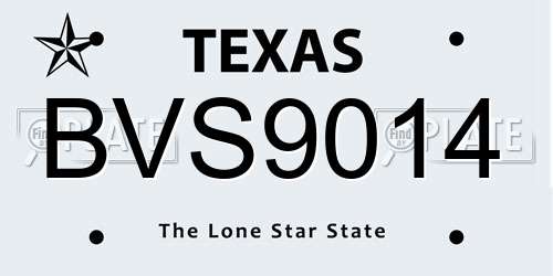 BVS9014 Texas License Plate