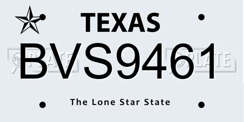BVS9461 Texas License Plate