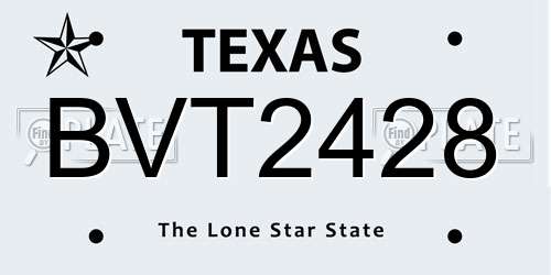BVT2428 Texas License Plate