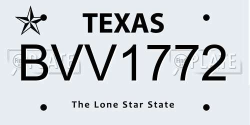 BVV1772 Texas License Plate
