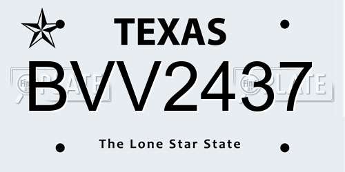 BVV2437 Texas License Plate