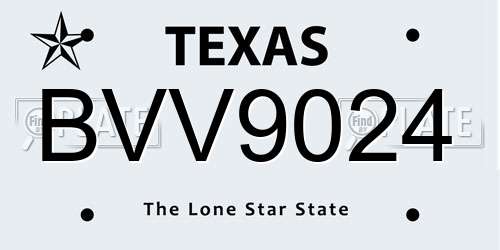BVV9024 Texas License Plate