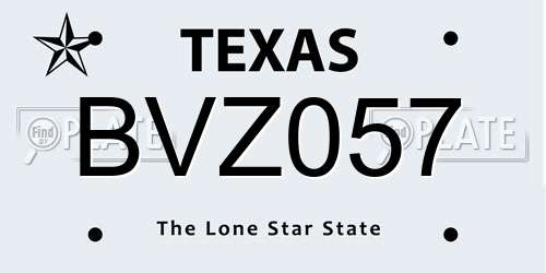 BVZ057 Texas License Plate