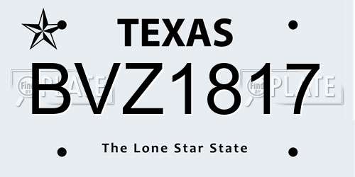 BVZ1817 Texas License Plate