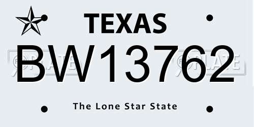 BW13762 Texas License Plate