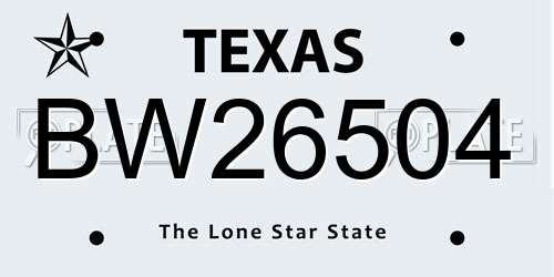 BW26504 Texas License Plate