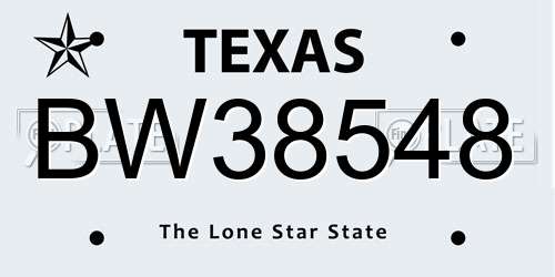 BW38548 Texas License Plate