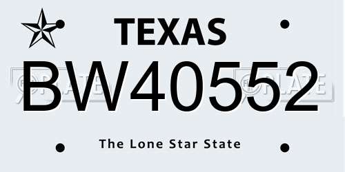 BW40552 Texas License Plate