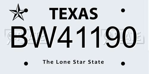 BW41190 Texas License Plate