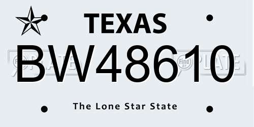 BW48610 Texas License Plate