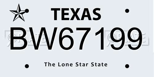 BW67199 Texas License Plate