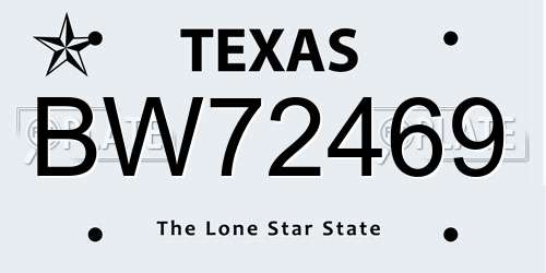 BW72469 Texas License Plate
