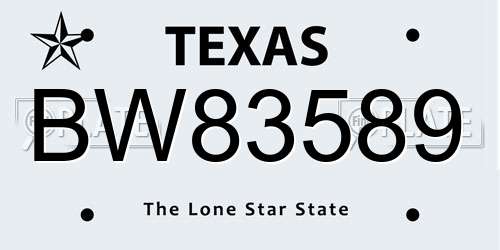 BW83589 Texas License Plate