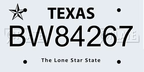 BW84267 Texas License Plate