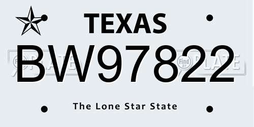 BW97822 Texas License Plate