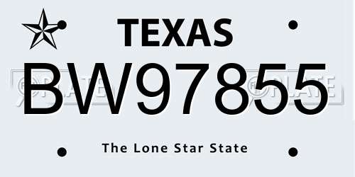 BW97855 Texas License Plate