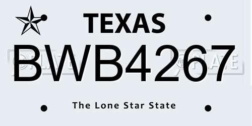 BWB4267 Texas License Plate