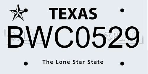 BWC0529 Texas License Plate